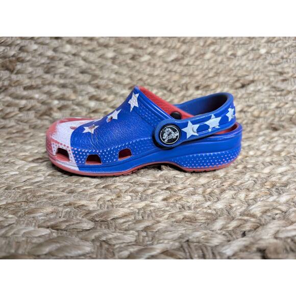 Crocs Other - Crocs Classic American Flag Clog Size C8 Patriotic July 4th Beach Summer